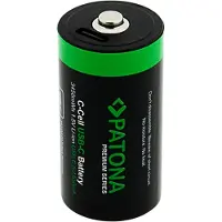 PATONA LR14, Wiederaufladbarer Akku, LR14, Lithium, 2 Stück(e), 550 mAh, Schwarz