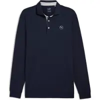 Puma Cloudspun LS Midweight Polo deep navy-ash gray (02) S