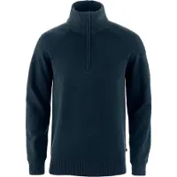 Fjällräven - Övik Lite Half Zip - Wollpullover Gr L blau