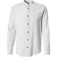 Jack & Jones Langarmhemd "JJEBAND MELANGE SHIRT L/S SN", Herren, Gr. M, N-Gr, grau (light grau melange), Web, Obermaterial: 100% Baumwolle, meliert, regular fit, Hemden Langarmhemd