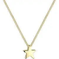 Elli Kette mit Anhänger "Halskette Stern Schlicht Basic 925 Silber" Gr. 45, gold, Halsketten, Damen, ohne Stein, Silber 925 (Sterlingsilber), Kette mit Anhänger