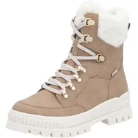 Rieker Winterboots , Damen, Gr. 41, Schurwolle, braun (camelfarben, creme), Leder, Textil, Schuhe Winterboots, Schneeboots, Winterstiefelette mit wasserabweisender R-TEX-Membran