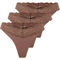 ONLY "ONLCHLOE LACE S.S THONG 3-PACK ACC" Packung, 3 Stk.