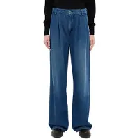 Mustang Weite Jeans "Damen Style Luise Wide", Damen, Gr. 27, Länge 32, blau (501 mittelblau), Denim/Jeans, 100% Baumwolle, unifarben, weit, Jeans Weite Jeans