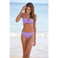 s.Oliver Push-Up-Bikini-Top "Spain", Damen, Gr. 36, Cup A, lila, Microfaser, Microfaser, unifarben, Bikini-Oberteile Push-Up-Bikini-Top, in Wickeloptik