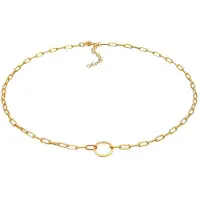 Elli Halskette Gliederkette Länglich Kreis Trend Geo 925 Silber Elli Premium Gold