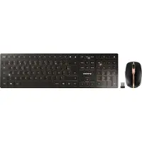 Cherry DW 9100 SLIM, Kabellos, RF Wireless + Bluetooth, AZERTY, Schwarz, Maus enthalten