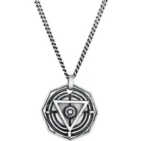 KUZZOI Halskette Herren Dreieck Kreis Symbol Magie 925 Silber Kuzzoi Schwarz