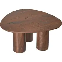 Beliani Couchtisch Dunkel Holz Retro Dreieckiger Wohnzimmertisch