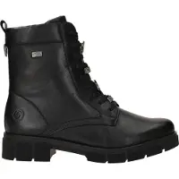 Remonte Schnürstiefelette , Damen, Gr. 36, wärmend, schwarz, Leder, unifarben, Schuhe Schnürstiefelette, Outdoorboots, Schnürboots mit wasserabweisender TEX-Membran
