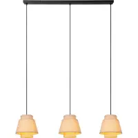 Lucide Hängeleuchte Tribute, 3-flammig, linear, Textil, beige