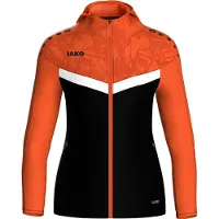 Jako Damen Kapuzenjacke Iconic 6824-807 44 - Schwarz/Neonorange - 44