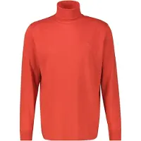 Lerros Sweatshirt "Langarmshirt mit Rollkragen in Übergrößen", Herren, Gr. 5XL, rot (scandinavian rot), 100% Baumwolle, Sweatshirts Sweatshirt