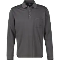 Lerros Sweatshirt "Langarm Polo mit Brusttasche aus Baumwollmix", Herren, Gr. XL, grau (schwarz), 52% Baumwolle, 48% Polyester, Sweatshirts Sweatshirt