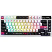 Asus ROG Azoth X, 75%, Verkabelt & Kabellos, USB + RF Wireless + Bluetooth, Mechanischer Switch, RGB-LED, Schwarz, Weiß