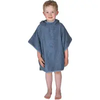 Wörner Badeponcho WÖRNER "Uni", blau (dunkelblau), L:60cm, Frottier, Hausmäntel, Badeponcho, maschinenwaschbar, trocknergeeignet
