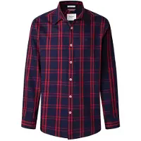 Pepe Jeans für Herren. PM3090839 Conrad marineblaues Hemd (L), Lässig, Baumwolle, Langarm
