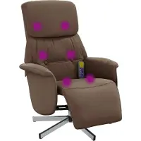 Syfax Massagesessel mit Fußteil Braun Stoff