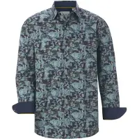 Babista Langarmhemd "Hemd OLRIN", Herren, Gr. S, weit, blau (petrol gemustert), Obermaterial: 100% Baumwolle CO., Hemden Langarmhemd