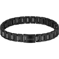BOSS Schwarzes Herren-Stahlarmband Candor 1580752