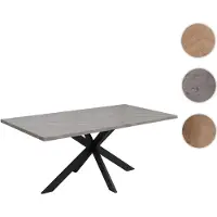 Mendler Esszimmertisch HWC-O55, Küchentisch Tisch Esstisch, Industrial MDF Metall 180cm Marmor-Optik grau