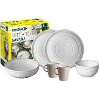 Brunner 0830143N.C4P Campinggeschirr für 2 Personen, Tête-à-Tête Savana, 8-teilig