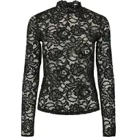 Y.A.S Langarmshirt "YASLACEY LS LACE TOP S. NOOS" Materialmix, slim fit
