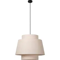 Lucide Hängeleuchte Tribute, 1-flammig, Ø 60 cm, Textil, beige