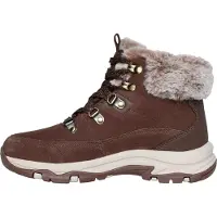 SKECHERS Winterboots "TREGO-SNOW WORRIES", Damen, Gr. 41, Warmfutter, dunkelbraun, Veloursleder, Schuhe Winterboots, Schnürboots, Schnürstiefelette mit TEX, Topseller