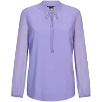 Goldner Chiffonbluse "Kurzgröße Elegante Jersey-Bluse mit Rundhals" Gummibund
