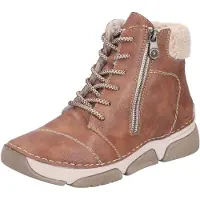 Rieker Damenschuhe Stiefel Schnürer Schnürstiefel Braun Freizeit