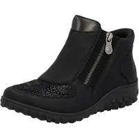 Rieker - Damenstiefelette - schwarz/black-flower/antik 5955800 (37/schwarz/Flower/antik)