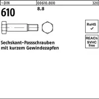 Reyher DIN 610 - Stahl 8.8 blank - M 30x100 - Sechskant-Passschrauben mit kurzem Gewindezapfen