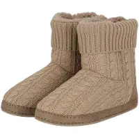 Apollo Hausboots , Damen, Gr. 37/38, beige (taupe melange), Obermaterial: 100% Polyester. Futter: 100% Polyester. Laufsohle: 100% Gummi, meliert, Schuhe Hausboots, komfortable und langlebig