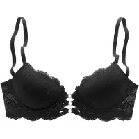 LASCANA Push-up-BH , Damen, Gr. 70, Cup B, schwarz, Microtouch, Obermaterial: 60% Polyamid, 35% Polyester, 5% Elasthan, BHs Push-up-BH, in aufregender Leo-Optik, sexy Dessous