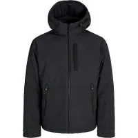 Jack & Jones Outdoorjacke "JJEPARKER DOVER JACKET SN", Herren, Gr. S, schwarz, Web, Obermaterial: 100% Polyester, unifarben, regular fit, hoch geschlossener Ausschnitt, Jacken Outdoorjacke