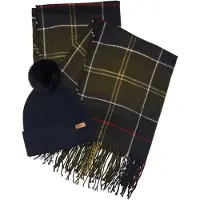 Barbour für Damen. LGS0054 Set Geschenk Mütze und Schal Dover marineblau, grün (OSFA), Lässig, Viskose