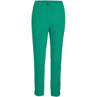 Goldner Chinohose "Kurzgröße Elegante, schmale Hose LOUISA", Damen, Gr. 21, K-Gr, grün, Obermaterial: 67% Viskose CV. 27% Polyamid PA. 6% Elasthan EL., Hosen Chinohose, nahtfeine RV's an den Taschen