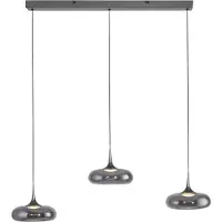 Schöner Wohnen LED Pendelleuchte "POSH", silber (grau), 3, H: 80cm, 1 Stk., SCHÖNER WOHNEN-KOLLEKTION, Leuchten, SCHÖNER WOHNEN Kollektion, SimplyDim, Memoryfunktion, Comfort-Lift, LED Pendelleuchte