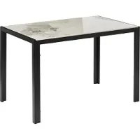 Beliani Esstisch Weiß / Schwarz Keramik Tischplatte Marmoroptik mit Metallgestell 120 x 70 cm Klassischer Stil Modernes Design Esszimmermöbel