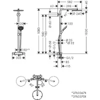 Hansgrohe 28823700 Showerpipe Raindance Select S 240