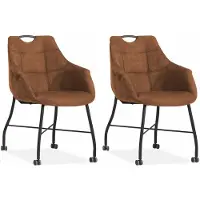 MX Sofa Esszimmerstuhl Promise - Cognac (2er-Set)