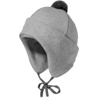 Maximo - Kid's Mini-Mütze mit Pompon und Bindeband - Mütze Gr 45-47 cm grau