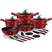 Berlinger Haus Bh-6162 Burgunder Granit Kochgeschirr-Set 17-Teilig