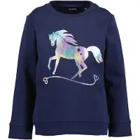Blue Seven Sweater "Sweatshirt", Mädchen, Gr. 134, blau (5649, ultramarin ao), 100% Baumwolle, normal normal, Rundhals, gerader Abschluss, Sweatshirts Sweater