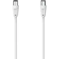 Hama Antennen-Kabel, Koax-Stecker - Koax-Kupplung, 5 m, 75 dB, Weiss