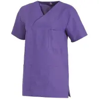 Leiber Schlupfkasack, kurzarm, unisex, lila, Kasack ideal für die Pflege, Größe: III (Damen 46/48 = XL, Herren 52/54 = L)