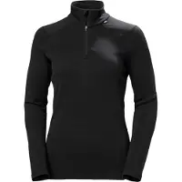 Helly Hansen für Damen. 49377 Thermo-Shirt mit halbem Reißverschluss Lifa Merino Midweight schwarz (S), Sportlich, Wolle, Langarm