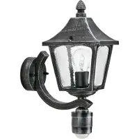Albert 601822 Wandleuchte Typ Nr. 1822 - Farbe: schwarz-Silber, mit BWM für 1 x Lampe, E27