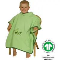 Wörner Badeponcho WÖRNER "Grashüpfer hellgrün", grün (hellgrün), L:60cm, Frottier, Hausmäntel, Badeponcho, maschinenwaschbar, trocknergeeignet